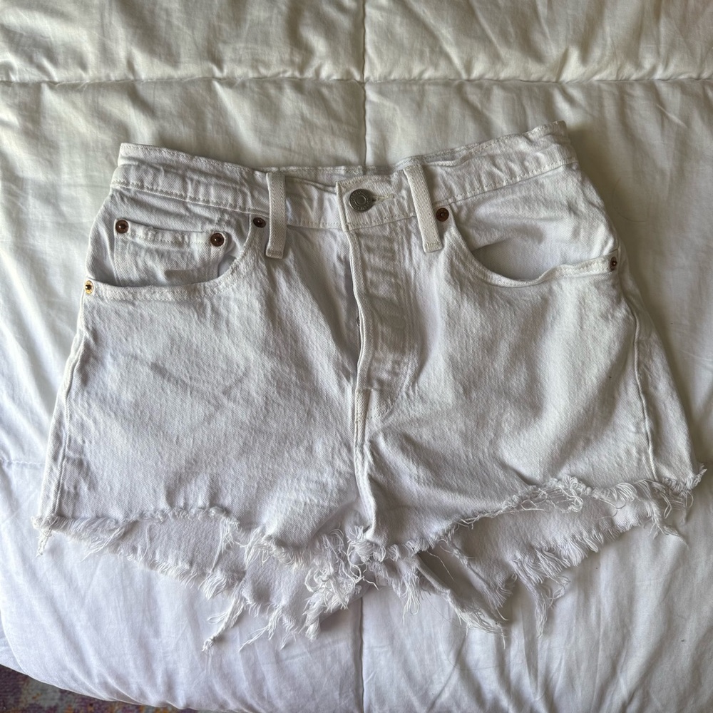 Levi’s Women's 501 Button Fly Cotton High-Rise Denim Shorts